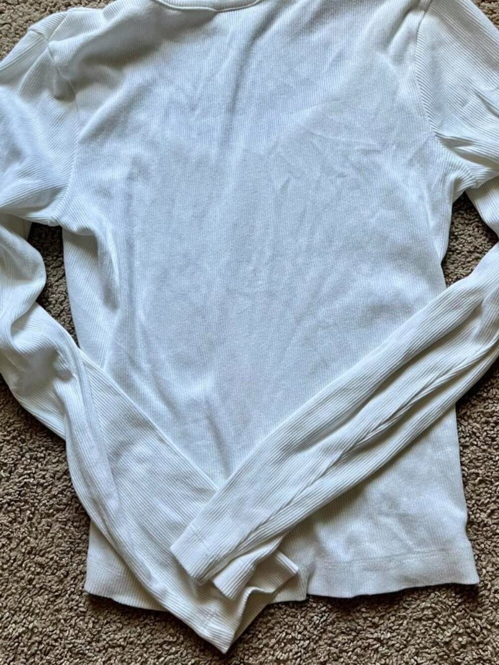 White Ribbed Long Sleeve - Picture 2 of 3